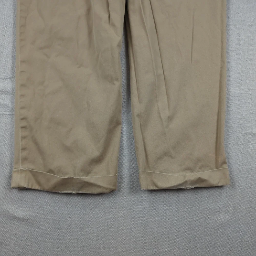 Vtg Polo Ralph Lauren Pants Men 36x30 Khaki Hammond Pleated Cuffed Preppy Office